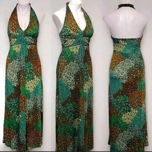 Christina Love- Halter Maxi Feather Dress-XL